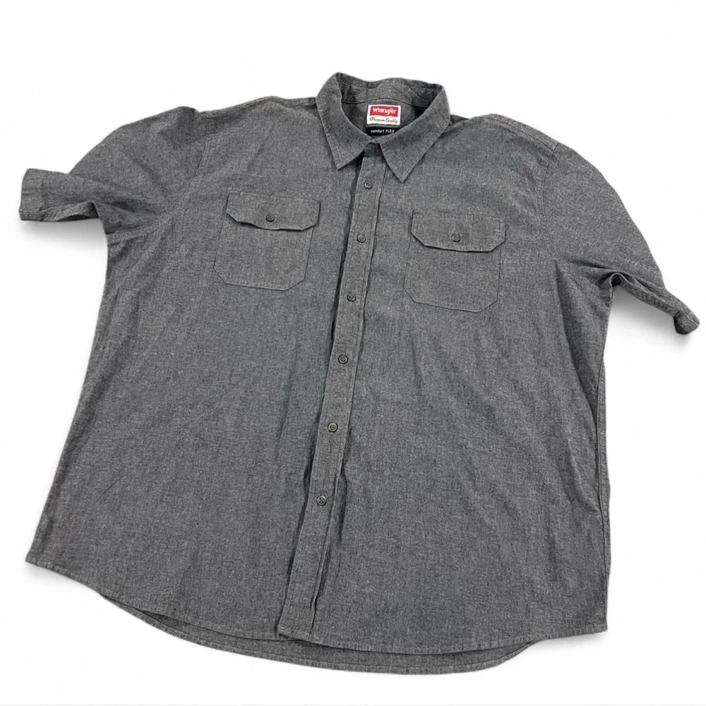 Wrangler Dark Gray‎ Casual Button-Down Shirt Size 2X